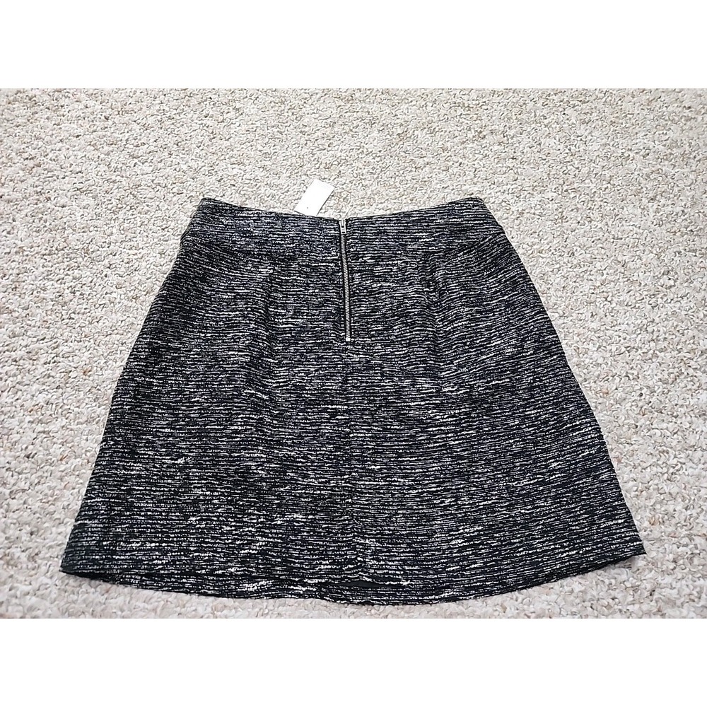 Loft‎ Size 6 Black Metallic Tweed Mini Skirt Women's Back Zip Lined  NWT - Picture 4 of 14